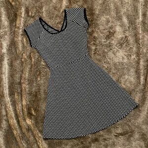 Hail3y:23 Navy with White Polka Dots Cap Sleeve Mini Dress Small